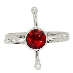 Garnet and Silver Ring Size 7.5